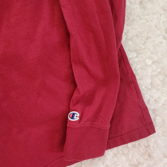 Champion Size Small Men's Red Long Sleeve Shirt Cotton Athletic Casual - Picture 2 of 8